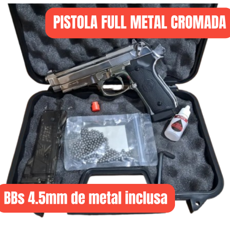 Pistola Kl92a1 Beretta Kli Cromada Airgun Co2 Blowback 4.5mm Prateado imagem 2